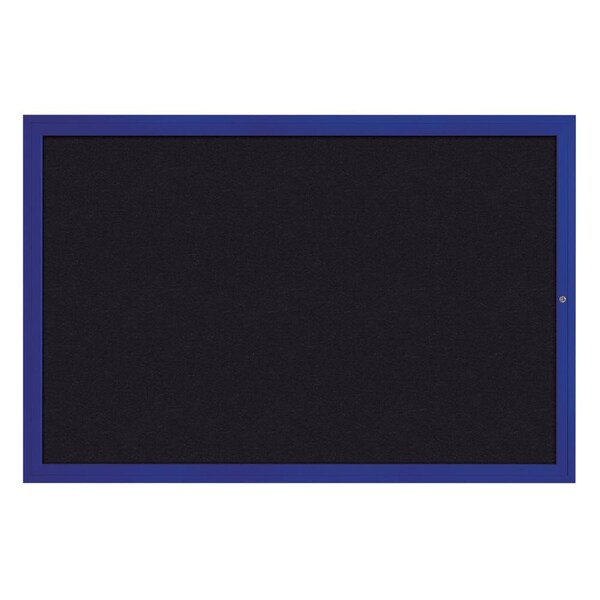 Hinge-less Radius Corkboard, 24"x36", Black Alum Frame/Cork